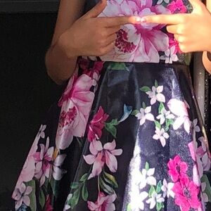 Rare Editions Pink and navy blue  Floral Dress